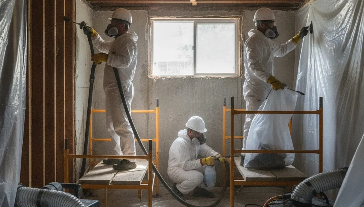 Irvine, CA mold removal team restoring water-damaged home after moisture-related growth