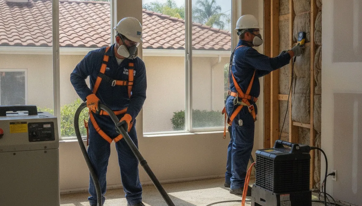 Water damage restoration team serving Irvine, CA with professional cleanup and drying equipment