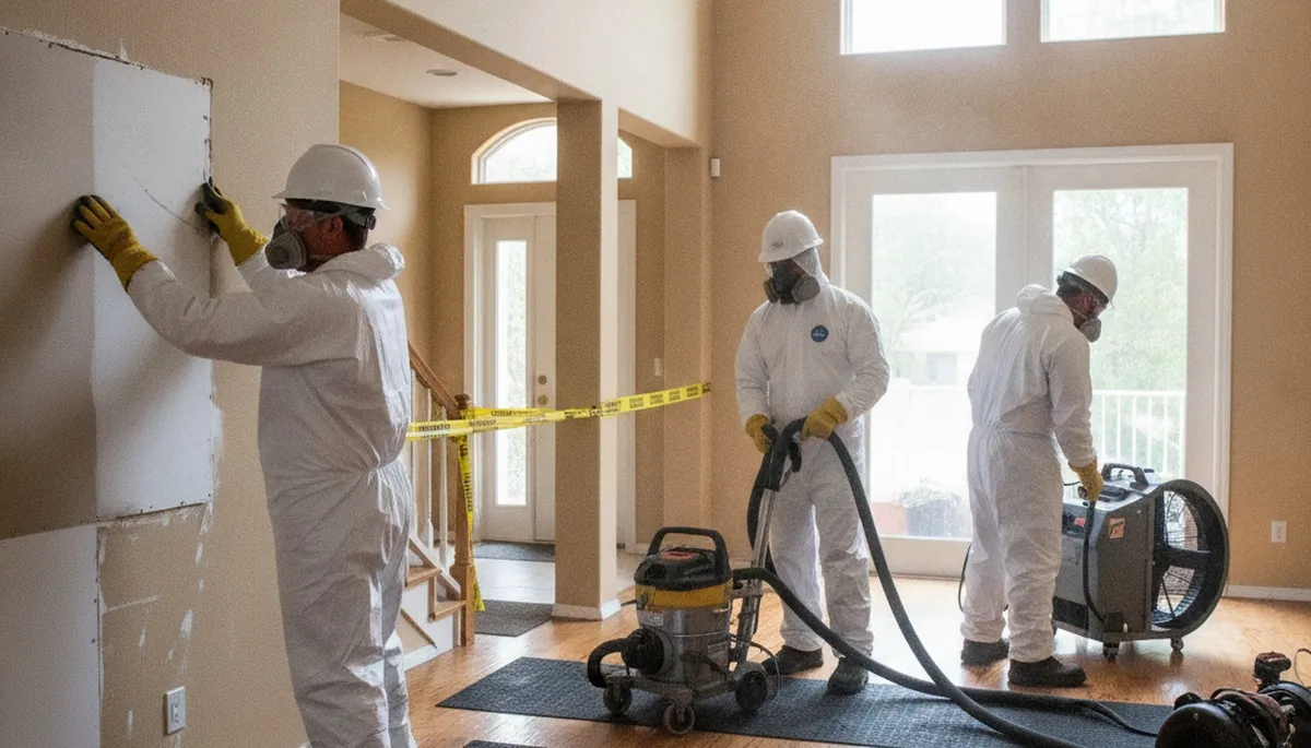 Water damage restoration team serving Irvine, CA with cleanup and drying equipment