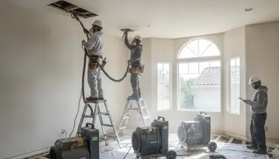 Water damage restoration team in Irvine, CA providing emergency cleanup and drying services