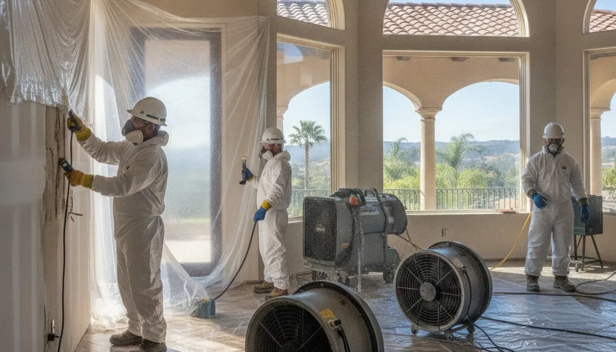 Water damage restoration team serving Irvine, CA with emergency cleanup and repair services