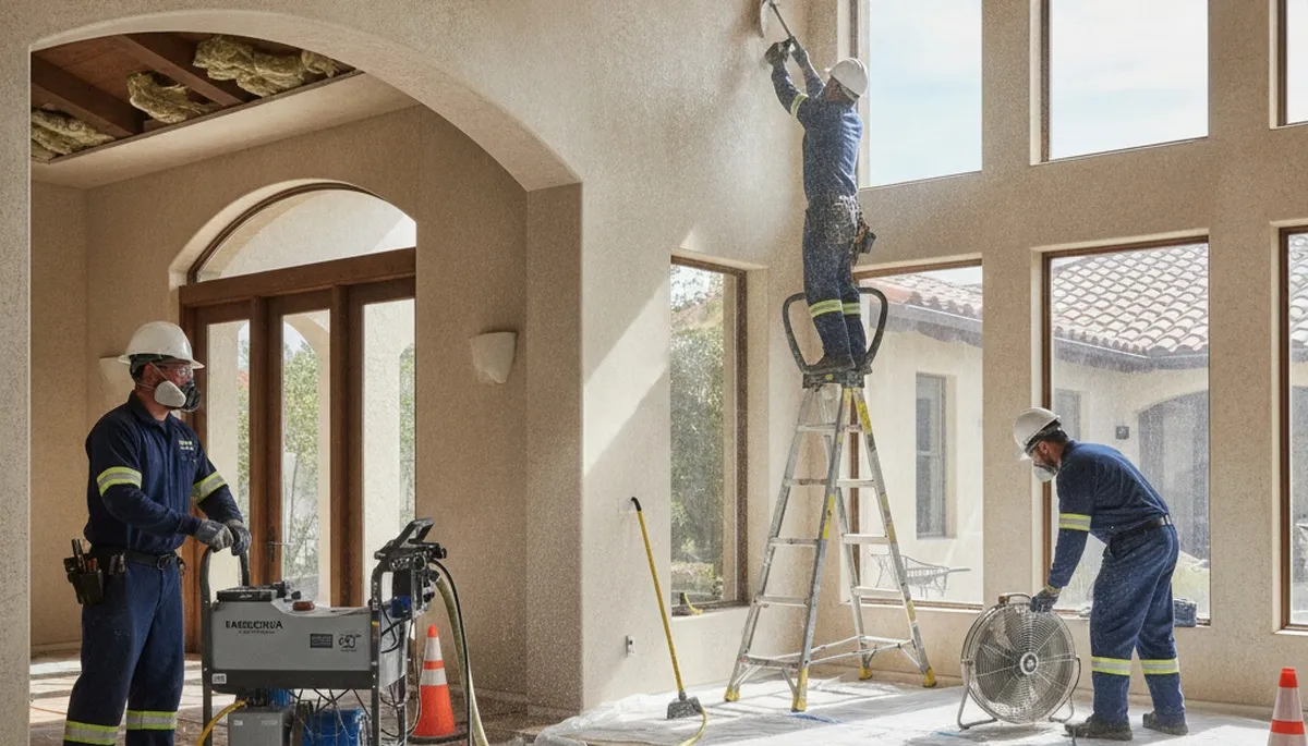 Irvine, CA water damage restoration team with drying equipment for emergency water removal