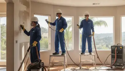 Water damage restoration team serving Irvine, CA with emergency cleanup and drying equipment