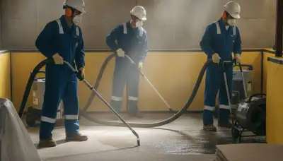 Water damage restoration team drying an Irvine, CA home after flooding