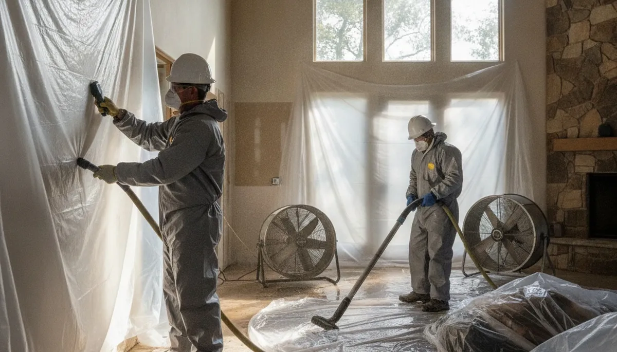 Water damage restoration team serving Irvine, CA with emergency cleanup equipment