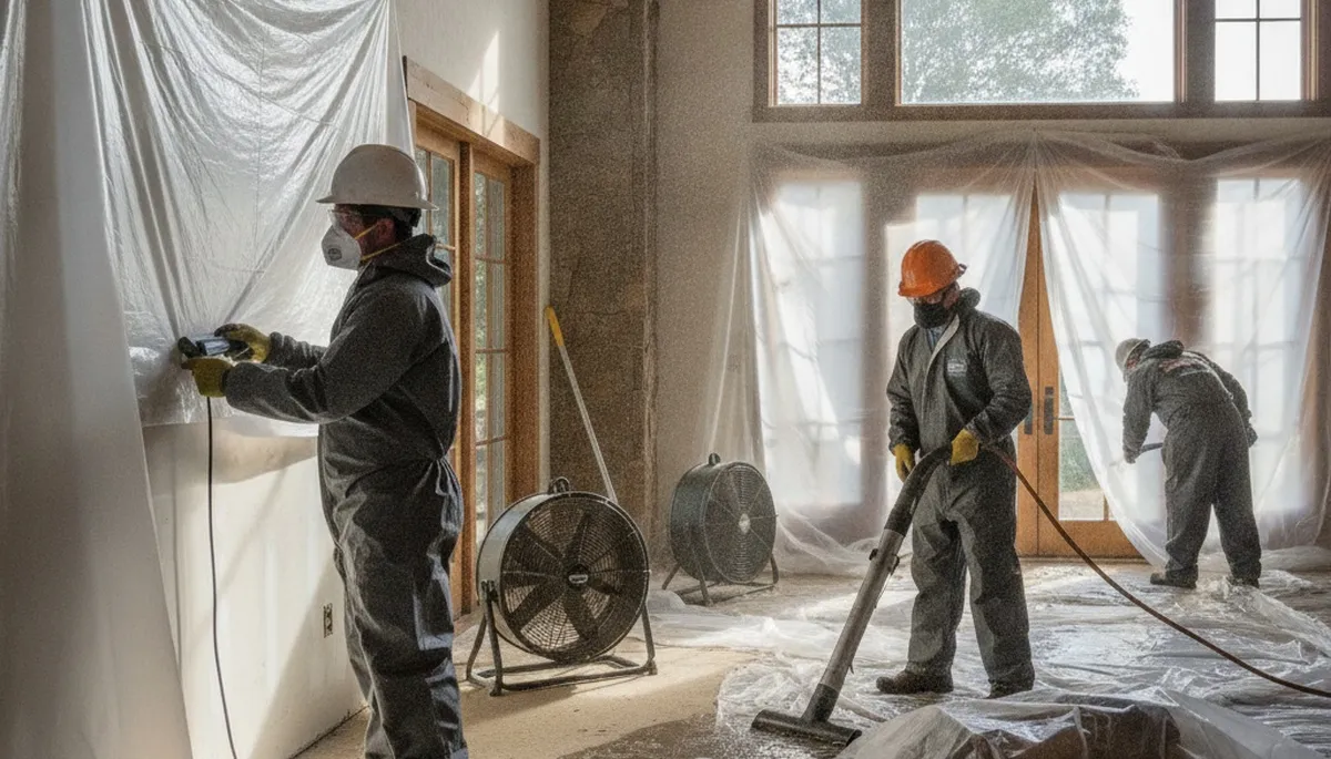 Water damage restoration team serving Irvine, CA with professional cleanup and drying equipment