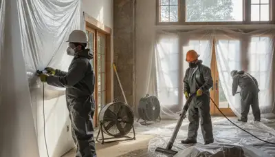 Water damage restoration team serving Irvine, CA with professional cleanup and drying equipment