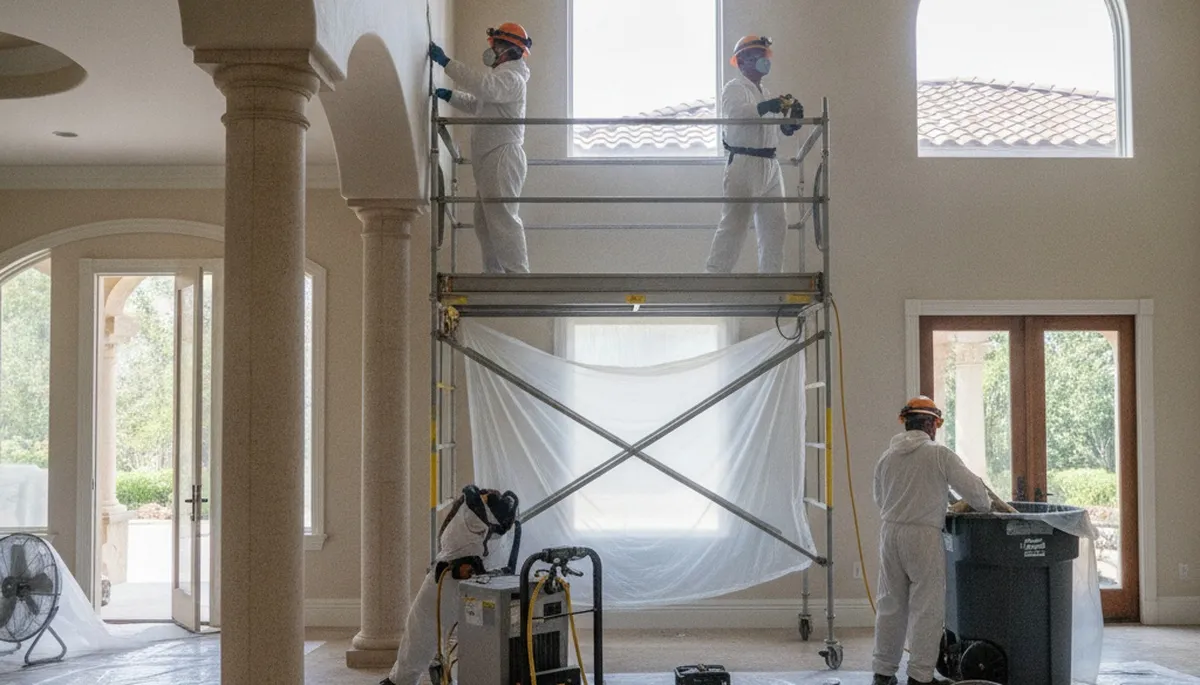Water damage restoration team serving Irvine, CA with emergency cleanup and drying equipment